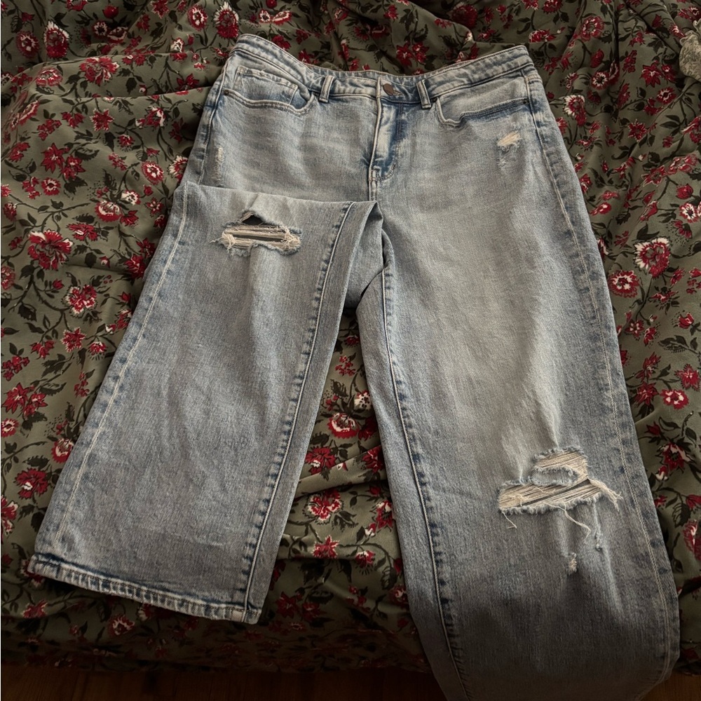 BKE Light Blue Distressed Boyfriend Jeans